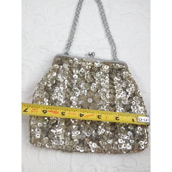 Vintage cocktail/ formal /evening sequined handbag made in Hong Kong - Picture 11 of 12